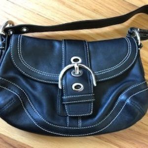 Leather Coach Purse with Buckle